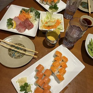 sushi and sashimi, sushi, food, sashimi