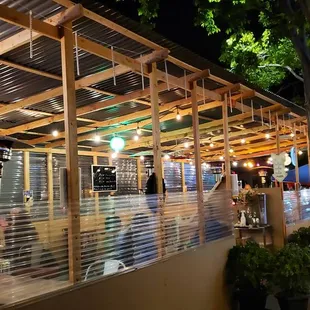 Outdoors eating area