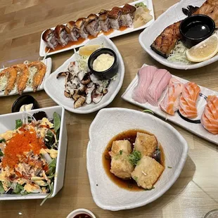 sushi, sushi and sashimi, sashimi, food