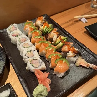 Spicy hamachi, Dragon Roll, HOT MAMA