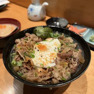 a bowl of food on a table