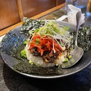 Simmered beef tongue rice