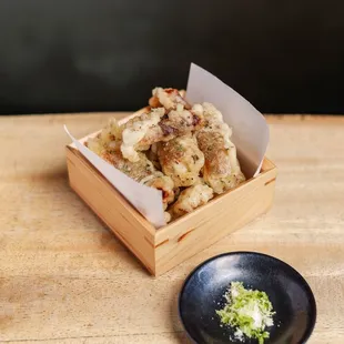Our new dish Zabuton is &quot;meat tempura,&quot; which you can&apos;t taste anywhere else in NYC. This delicious bite is made with Chuck Flap Tail meat wr