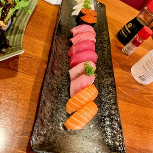 sushi, sashimi, sushi and sashimi, food