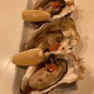 Grilled oysters