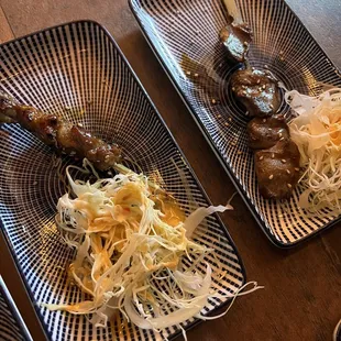 Hatsu (Chicken Heart) and Wagyu (Wagyu Skewer)