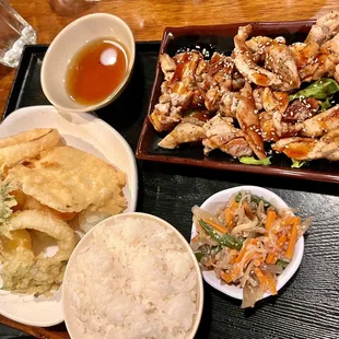 Hubby&apos;s bento combo plate. It was HUGE.