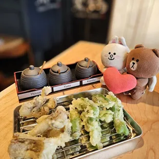 Maitake and shishito tempura