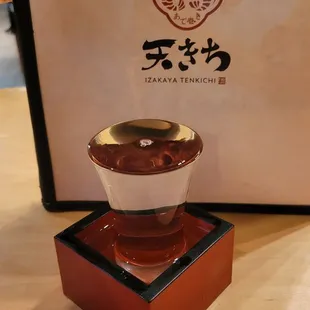 Their generous pour of sake