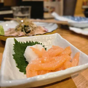 Squid and mentaiko pupu