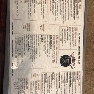 Breakfast menu served all day