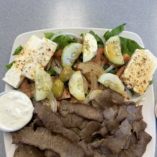 Greek Salad with Gyro Meat extra feta