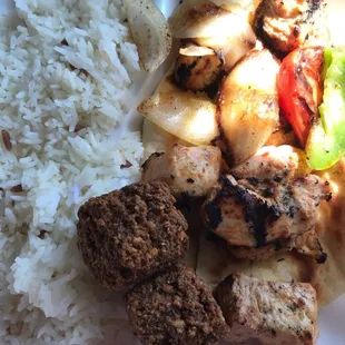 Chicken Kabob with Falafel