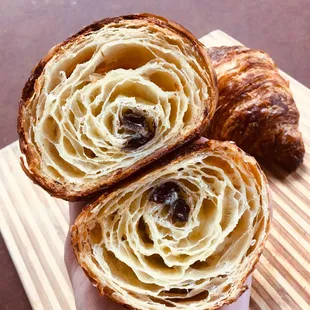 Chocolate Croissant - Our traditional croissant filled with Valrhona grand cru dark chocolate.