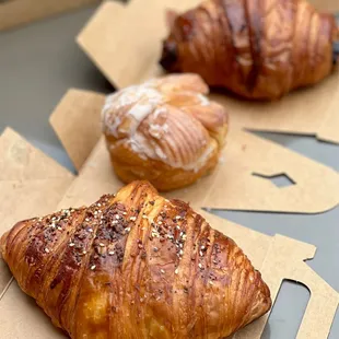 Everything Croissant, Tahitian Vanilla Knot, Chocolate Croissant