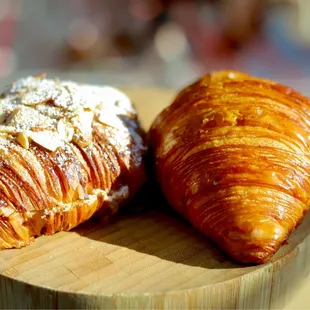 Almond croissant(left) &amp; Original croissant (right)