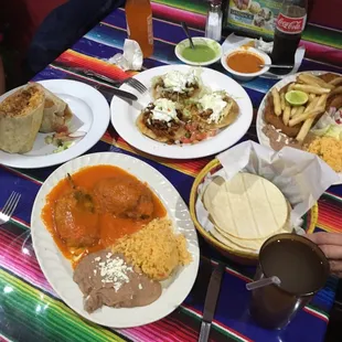 Al Pastor Burrito, Sopes, Pollo Milanesa and Chili Rellenos