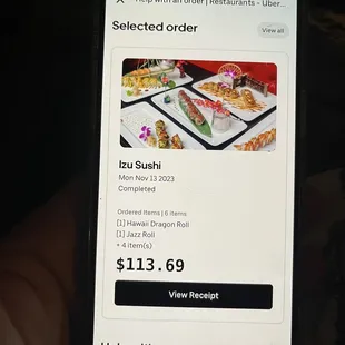 Uber Eats order