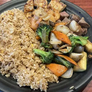 Fried rice, Calamari, steak