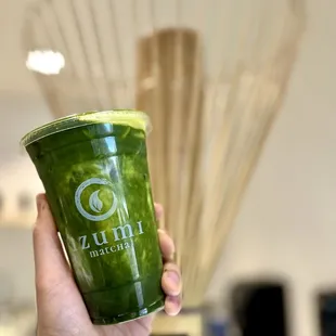 Iced Honey Matcha Latte w/ Extra Shot of Matcha