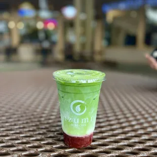 strawberry matcha latte