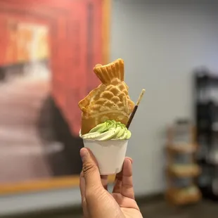 Ice Cream In Taiyaki Cone