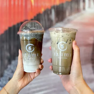 Kuro Sesame Hojicha Latte and Honey Hojicha Latte