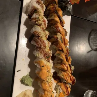a plate of sushi