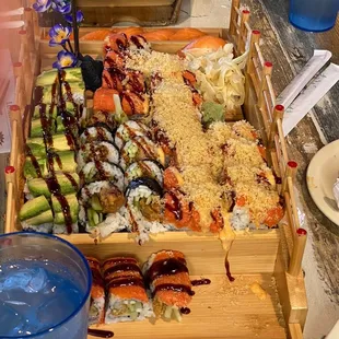 Multiple sushi rolls we ordered