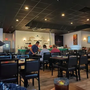 From our booth toward the sushi bar. Decorations are fresh and cool.