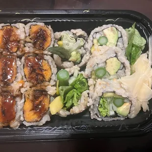 Sweet potato sushi (my fav!) and garden veggie maki sushi