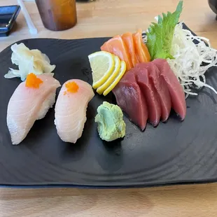 sashimi, sushi, sushi and sashimi, food