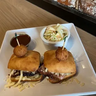 Brisket sliders (I add cheese)