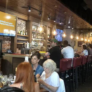 eople sitting at the bar