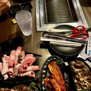 a table full of food