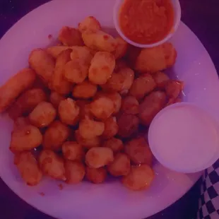 Excellent cheese curds, with a nice portion