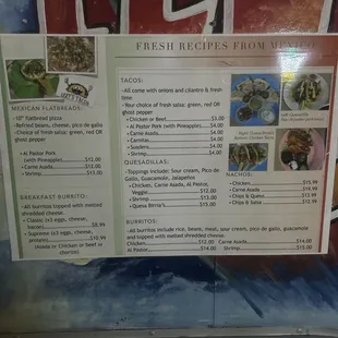 menu