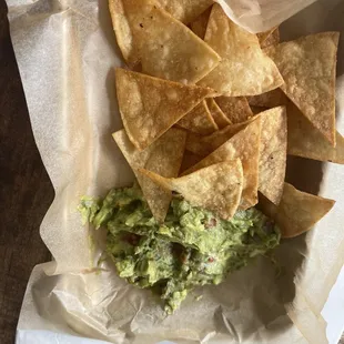 Guacamole and home made chips