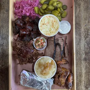 Sampler tray- a little of everything! Serves 2-4 people. Def enough for 3 though.  Amazing and great presentation !