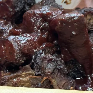 Burnt ends- a little peppery!