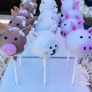 Farm animal themes chocolate cake pops