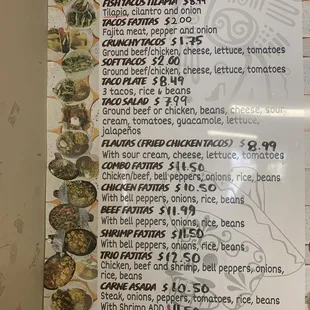 Updated menu prices and hours Sept 2022.
