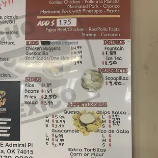 Updated menu prices and hours Sept 2022.