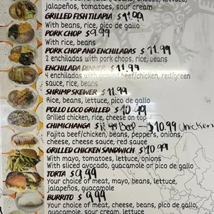 Menu Prices 1/2/25