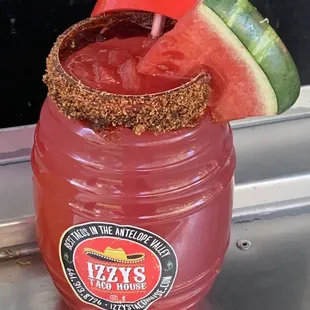 a bloody drink in a jar