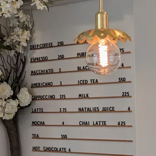 Drink menu