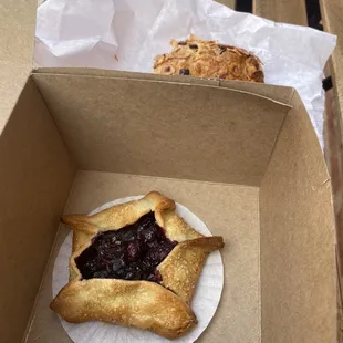 Blueberry galette and a hazelnut croissant!