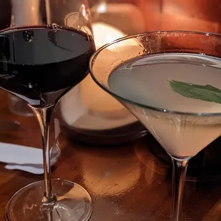 Australian Shiraz and gin martini