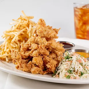 fried chicken and coleslaw