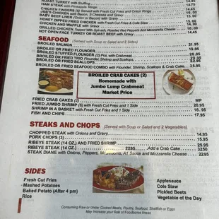 sushi and sashimi, menu